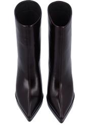 Burgundy women's high heel ankle boots BUTYD-1344-4E(Z26), front product view on white background.