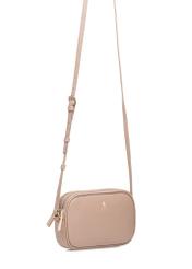 Small beige leather women's handbag TORES-0466D-81(Z25), product view with strap on white background.