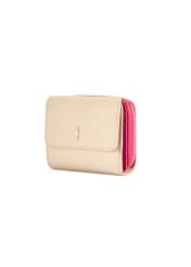 Small women's leather wallet PORES-0982-0P(W26), diagonal product view on white background.