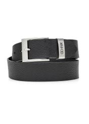 Black leather women's belt PASDS-0333-99(Z25), product view from the front on a white background.