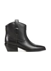 Women's leather ankle boots BUTYD-1209-99(Z25), side view of the product on a white background.