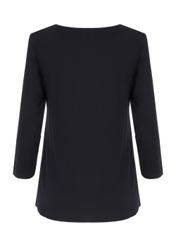 Navy blue women's blouse with oriole LSLDT-0017-69(Z20)-02
