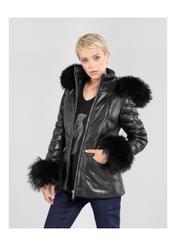 Women's leather down jacket KURDS-0277-5339(Z20)-01