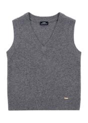Women's wool vest in gray color SWEDT-0253-91(Z25), product view from the front on a white background.