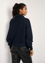 Navy blue women's turtleneck SWEDT-0161-69(Z22)-04