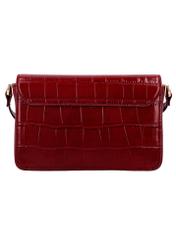 Elegant red women's handbag TOREC-1251-4C(Z26), product view from the back on a white background.