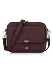 Burgundy two-compartment shoulder bag TOREC-0405C-49(Z25), front product view on white background.