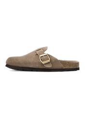 Women's suede flip-flops in cool beige BUTYD-1267-1K(W26)