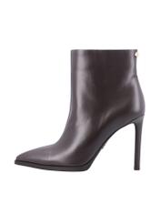 Dark brown leather high heel ankle boots BUTYD-1207-1I(Z26), side view of the product on a white background.