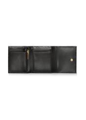 Small black leather women's wallet croco PORES-0918-99(Z24)-04