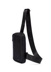 Men's black waist bag TORMN-0426-99(Z26) - diagonal view of the product, on a white background.
