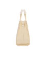 Cream cotton women's handbag TOREN-0332-0B(W26), side product view on white background.