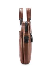 Brown leather men's bag TORMS-0488-1H(W26) - side product view, on white background.