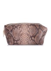 Black leather women's cosmetic bag croco PORES-0843-31(W23)-01