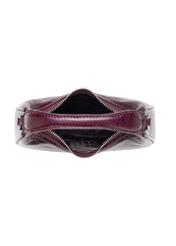Small burgundy leather hobo bag TORES-1174-49(Z25), product view inside on white background.