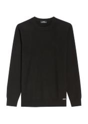Black men's sweater SWEMT-0186-99(Z25), front product view on white background.