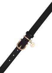Women's black leather belt PASDS-0275-9I(Z26), product view with the buckle shown against a white background.