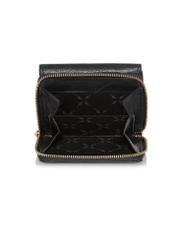 Small women's black leather foldable wallet PORES-0816-99(Z24)-05