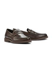 Dark brown leather men's loafers BUTYM-0502-90(W25)-02