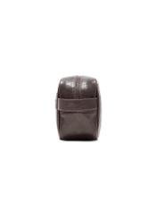 Brown men's cosmetic bag TORMS-0463-1H(Z26) side view of the product on a white background.