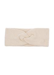Cream women's headband with tie CZADT-0230-0B(Z26) - front product view, on a white background.