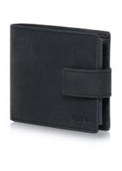 Small black leather men's wallet PORMS-0546-99(W23)-02