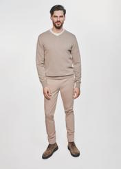 Beige men's sweater with a logo SWEMT-0159-81(Z24)