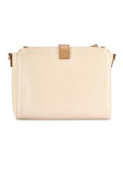 Cream leather shoulder bag TORES-1275-0B(W26) - product view from the back, on a white background.