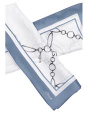 Women's scarf with chain motif SZADT-0230-0P(Z26) - close-up of detail, on white background.