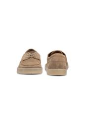 Men's leather shoes in cool beige color BUTYM-0533-1K(W26) - front and back view of the product, on a white background.