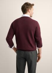 Men's burgundy cotton sweater SWEMT-0114A-4D(Z26), back view of the product on the model. Half of the silhouette visible.