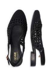 Black braided women's shoes BUTYD-1252-99(W26), top view of the product on a white background.