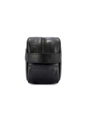 Black leather men's cosmetic bag TORMS-0490-99(W26), side view of the product on a white background.