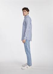 Men's blue checkered shirt KOSMT-0340-61(W25)-03