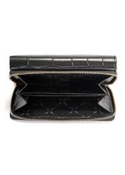 Medium croco leather women's wallet PORES-0907A-97(Z25), product view from the inside on a white background.-02
