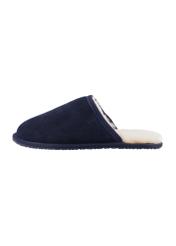 Men's dark navy suede slippers BUTYM-0551-7E(Z26), side view on a white background.