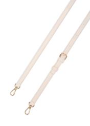 Small cream women's handbag TOREC-1234-0B(W26) - close-up of detail, on white background.