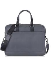 Grey men's leather business bag TORMS-0406-95(Z23)-01