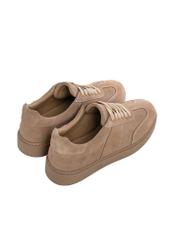Beige suede men's shoes BUTYM-0564-1K(Z26), back view of the product on a white background.