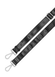 Black leather men's bag TORMS-0530-99(Z26), close-up view of the strap on a light background.