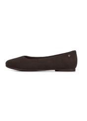 Women's suede ballet flats in brown color BUTYD-1247-1I(W26), side view of the product on a white background.