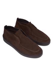 Dark brown suede men's shoes BUTYM-0549-1I(Z26), diagonal product view on white background.