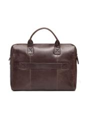 Brown leather men's bag TORMS-0460-1H(Z26) product view from the back on a white background.