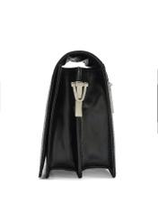 Black croco leather handbag TORES-1176-99(Z25), product view from the side on a white background.
