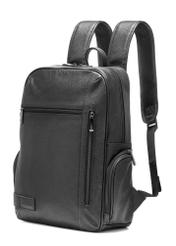 Men's black leather backpack TORMS-0477-99(Z25), diagonal product view on a white background.