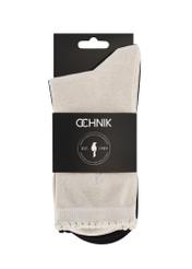 Set of shiny women's socks ZESDT-0038-15(Z25), product view in packaging on white background.