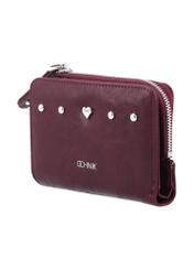 Burgundy small women's wallet POREC-0445-4D(Z26) - diagonal product view, on a white background.