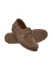 Men's leather shoes in cool beige color BUTYM-0540-1K(W26), diagonal view of the product on a white background.