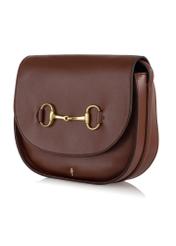 Brown leather handbag with buckle TORES-1004-87(W24)-02