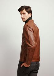 Cognac men's leather jacket KURMS-0352-4121(W24)